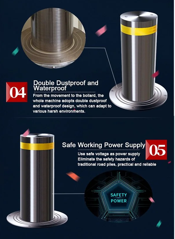 Waterproof postes de amarração automáticos do tráfego, tempo de levantamento hidráulico dos postes de amarração 3-4S da segurança 2