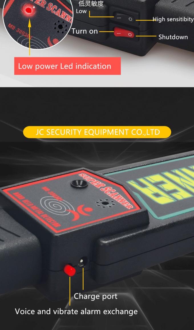 Detector de metais à mão da segurança da sensibilidade $5 alta feito no varredor de borracha da ceia do ABS 1